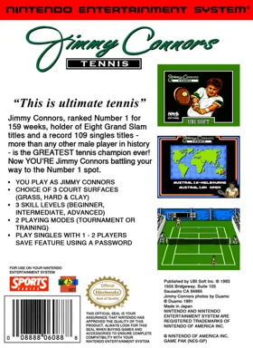 Jimmy Connors Tennis (USA) box cover back